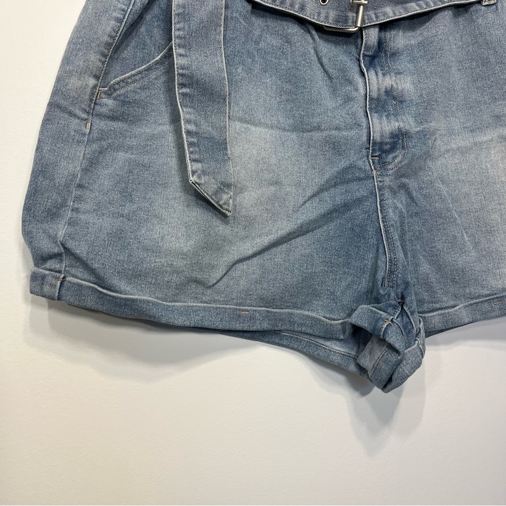 NoBo Denim Paper Bag Shorts With Belt Cuffed Size XXXL / 3X / 21 - Picture 3 of 7